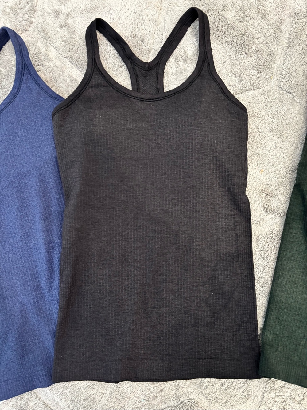 Lululemon EBB Ribbed Racerback Tank Top - Navy, Black, Forest, White - Picture 5 of 7